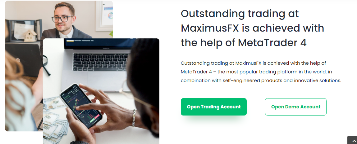 Сайт брокерской компании MaximusFX