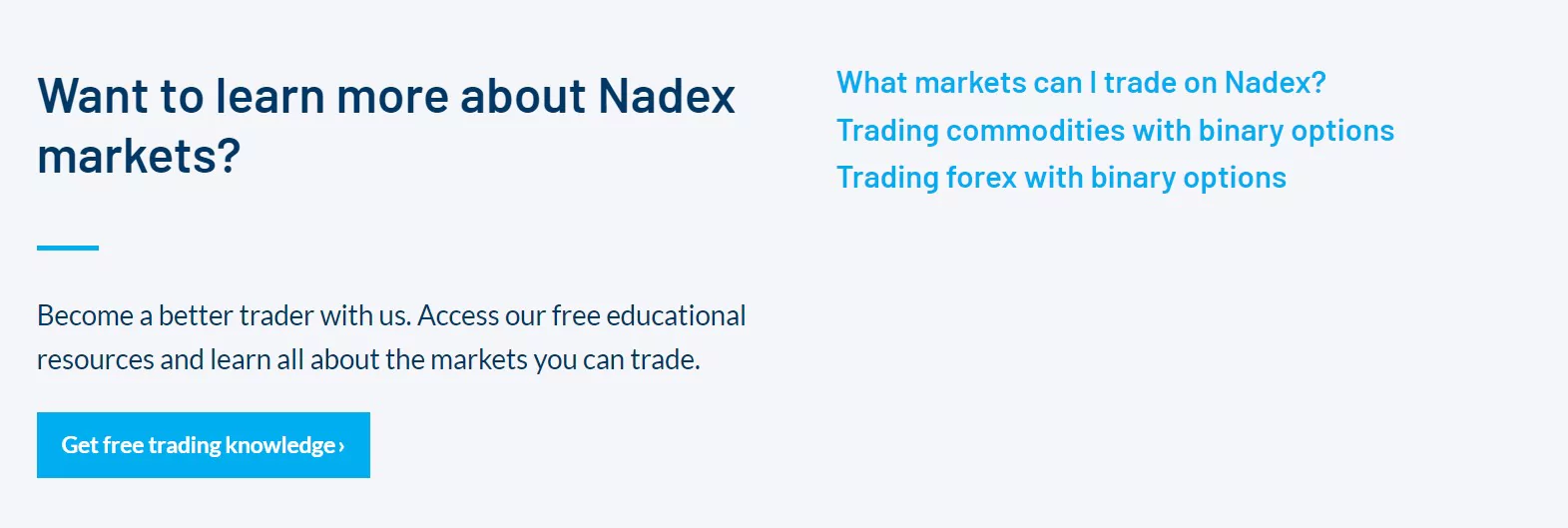Официальный сайт брокера Nadex