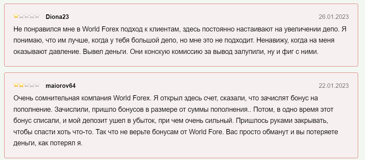 Отзывы о компании World Forex
