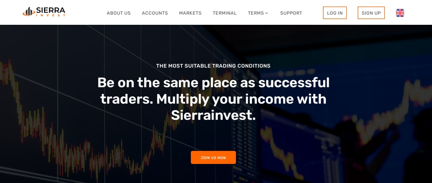 Сайт брокера-мошенника Sierrainvest